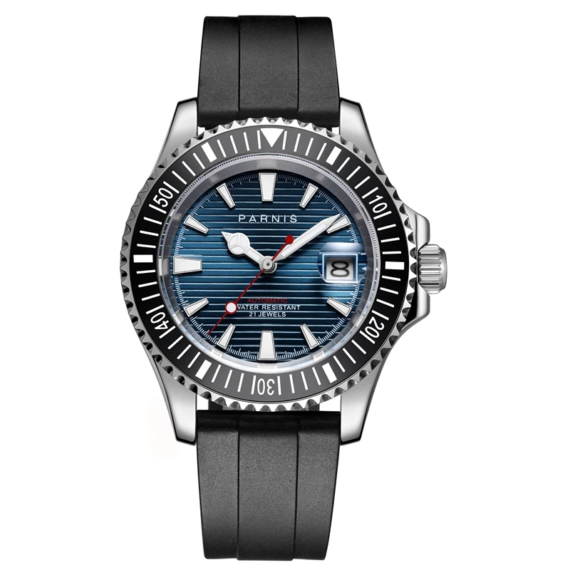 Parnis автоматические механические часы Для мужчин 21 драгоценности Miyota 8215