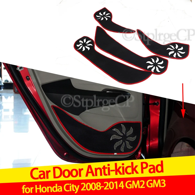 

Door anti-kick pad door protection pad door panel cover pad car door sticker For Honda City 2008 2009 2010 2011 2012-2014 GM2