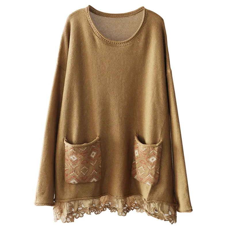 Осенний свитер Женский вязаный модный Свободный пуловер новинка 2019 женские топы