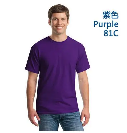 purple Ваш собственный дизайн логотипа/Пользовательские изображения бренда для мужчин и женщин Diy Футболка хлопок с коротким рукавом Повседневная футболка Топ одежда t - Цвет: purple