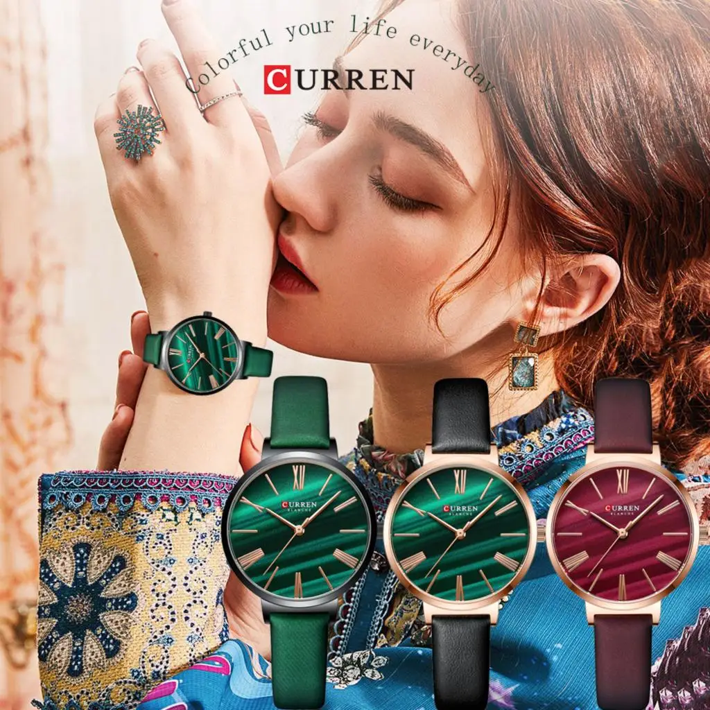 

Часы женские кварцевые CURREN, с кожаным ремешком