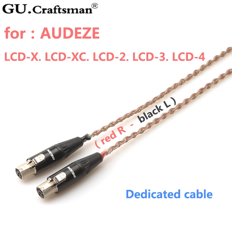 Кабель для наушников GUcraftsman 6N OCC медный осветительных приборов Φ LCD2 LCD3 4Pin XLR 2 5/4 4