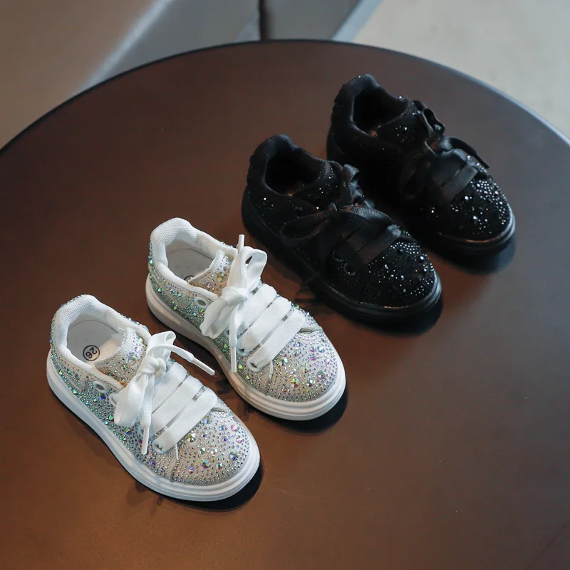 Детские модные кроссовки обувь из искусственной кожи для девочек весенняя на