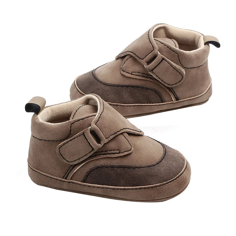 Mocasines antideslizantes para reci&eacute;n nacido, zapatillas deportivas de piel sint&eacute;tica para primeros pasos, suela suave, de 0 a 12 meses-2
