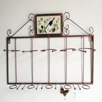 5 бутылок Европейский Ретро Железный винный шкаф настенный креативный Простой