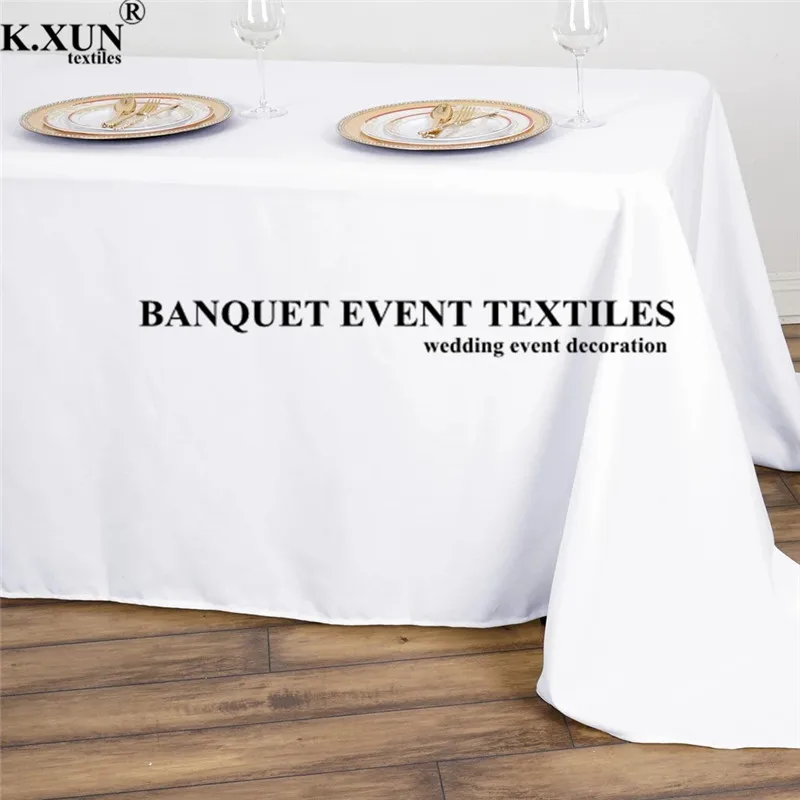 

White Black Color Rectangle Tablecloth Wedding White Hotel Table Cloth Table Cover Overlay Mariage Tablecloth Polyester