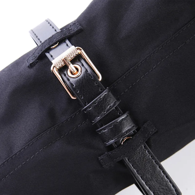 

Autumn New Fashion Woman Black Classic Double Breasted Trench Coat Business Outerwear