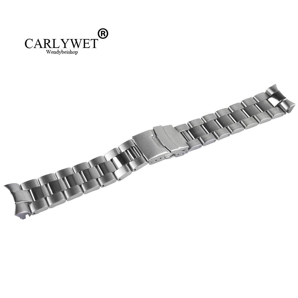 

Ремешок CARLYWET из нержавеющей стали для наручных часов, сменный металлический браслет с двойной застежкой для Seiko, 22 мм