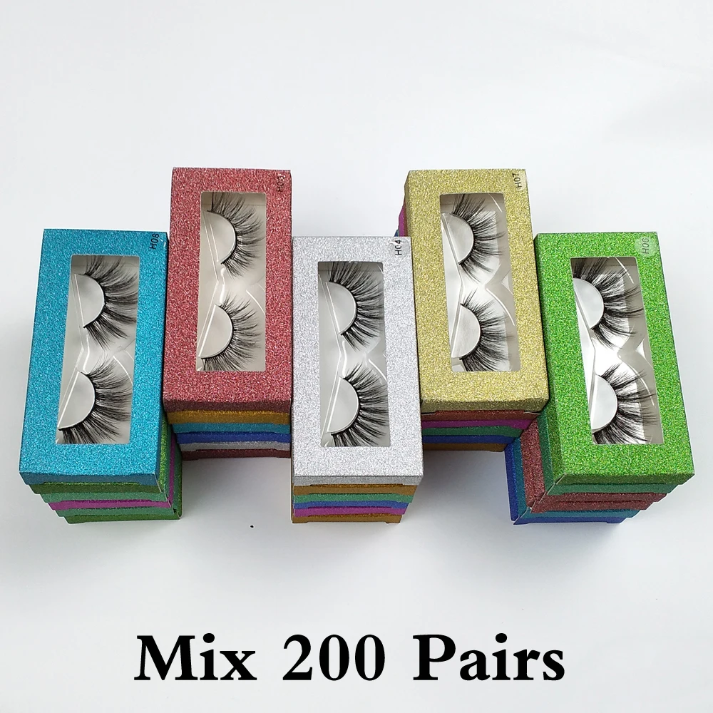 

Mink Lashes Wholesale 30/50/100/200 Pairs 3D Mink Lashes Bulk Natural False Eyelashes Hand Made Makeup Eye Lashes Mink Eyelashes