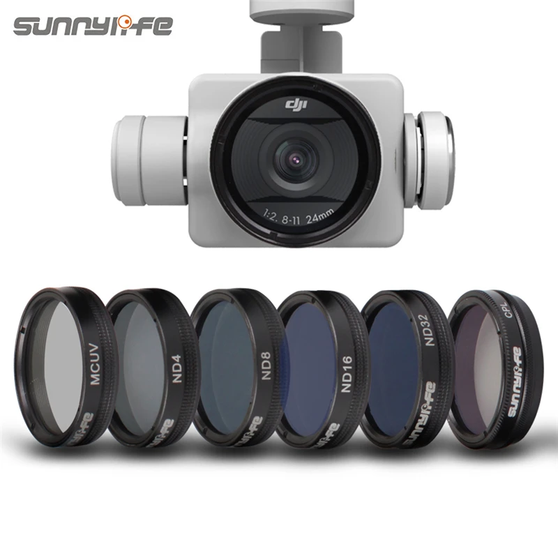 Фильтр объектива камеры Sunnylife для DJI Phantom 4 PRO + V2.0 Phantome Advanced MCUV Регулируемый CPL ND4 ND8
