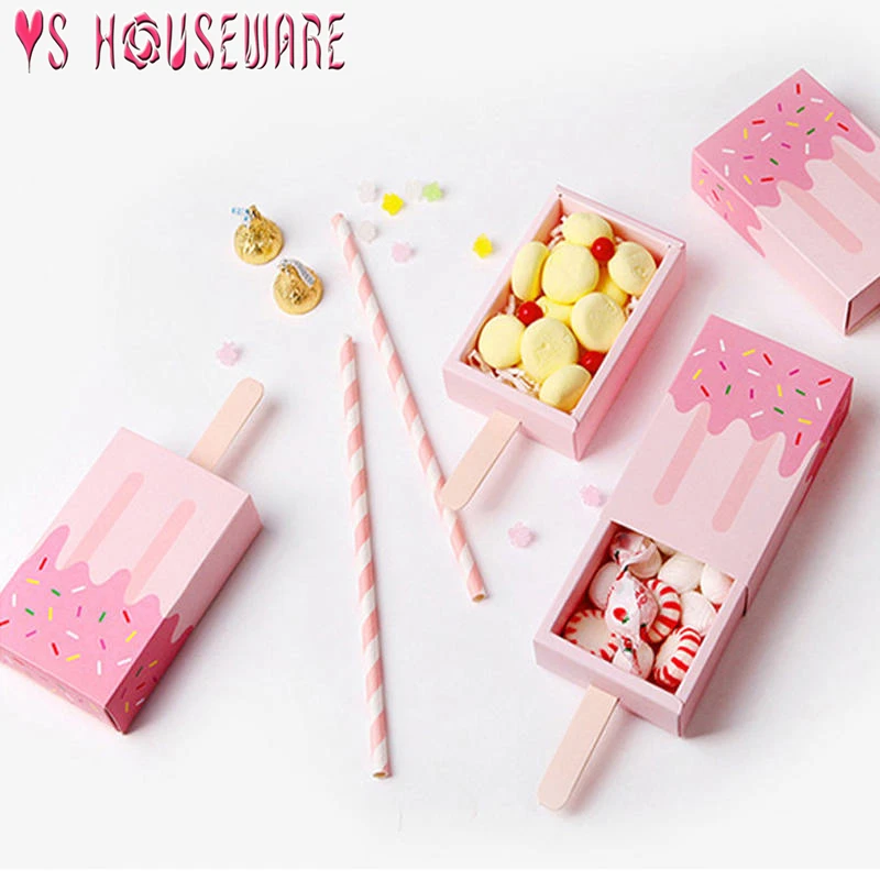 5 шт./10 шт. подарочная коробка в форме мороженого для детского душа коробочка