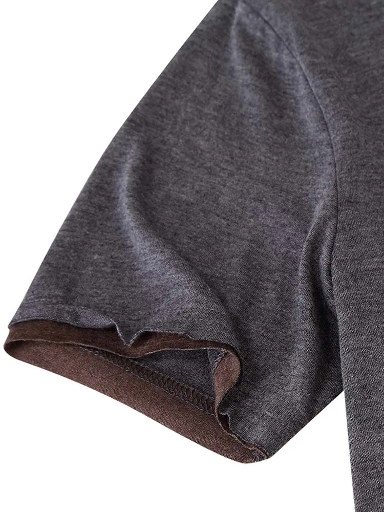 

Men's T-shirt round collar short sleeve spring, summer, hot style, blending young people wear color matching