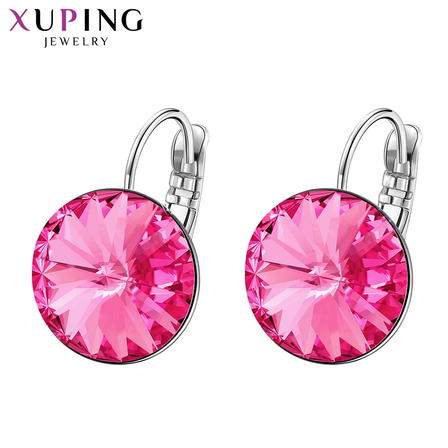 Xuping простой дизайн обручи серьги Модные Кристаллы от Swarovski Специальный стиль для девочек ювелирные изделия подарок S143/S142.2-97326/206