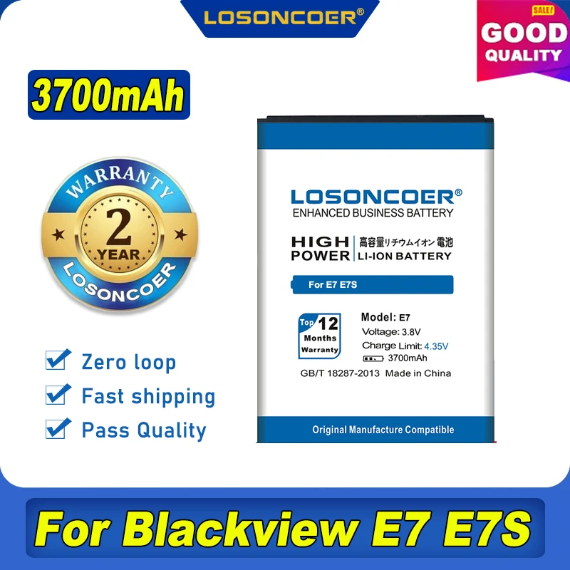 100% Оригинальный LOSONCOER 3700 мА/ч мобильный телефон Батарея для Blackview E7 E7S - купить по