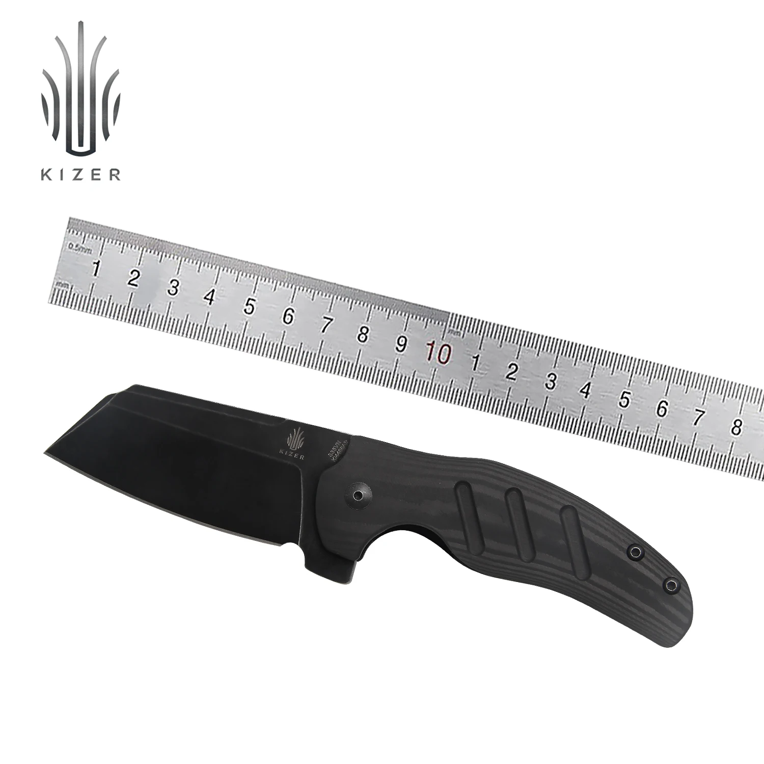 

Kizer Tactical Knife C01C Ki4488A3 2020 New Carbon Fiber Handle Knife with S35VN Steel Black Blade Sheepdog Knives