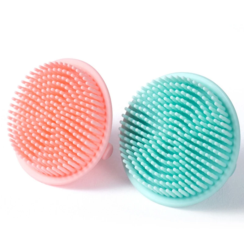 Круглая Детская ванна Мягкая силиконовая кисть Массажная щетка с ручкой
