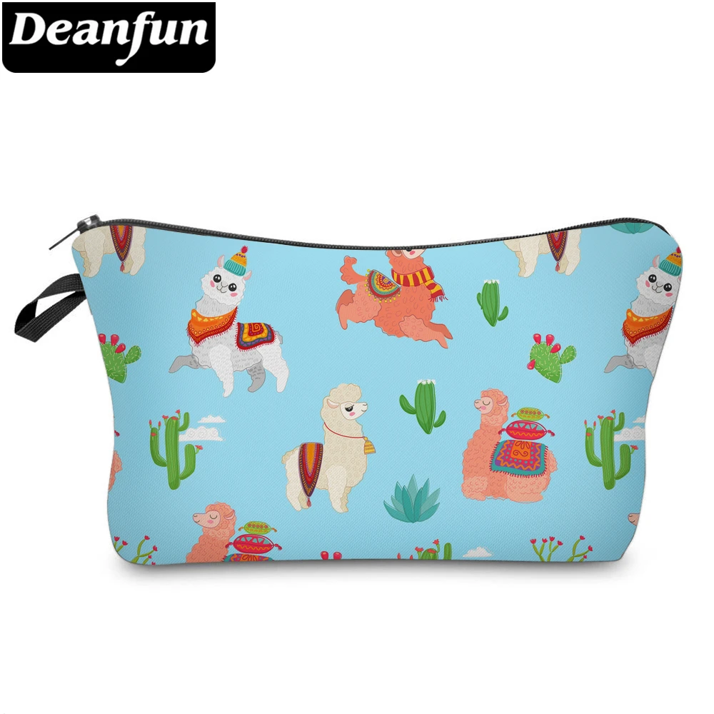Deanfun цветы животные принты водонепроницаемый милый лама кактус косметичка