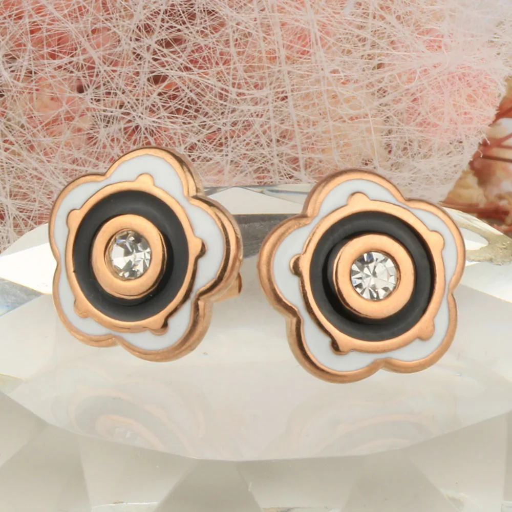 Stainless Steel earrings for women jewelry brincos earring rose gold Stud minimalist flower stud Bohemia | Украшения и аксессуары