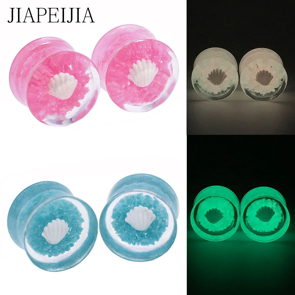 

Luminous Acrylic Ear Tunnel Plugs Gauges Body Piercing Glow In The Dark Ear Expander Stretcher