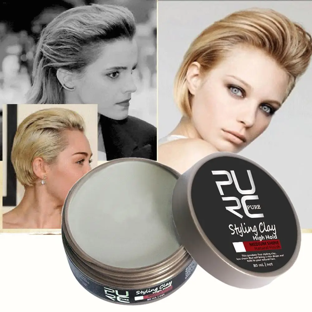 PURC Мужская оригинальная глина для укладки волос сильная фиксация средний блеск
