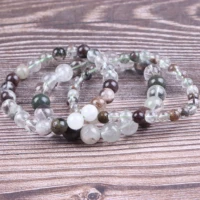 5a natural stone green ghost fluorite crystal energy glamour fashion handmade bracelet round bead jewelry couple women man gift