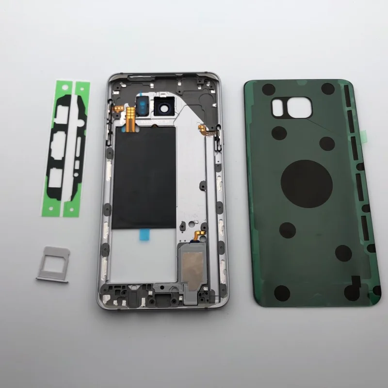 Note5 полный корпус чехол задняя крышка+ Передний экран стекло объектив+ средняя рамка для samsung Galaxy Note 5 N920 N9200 двойная карта