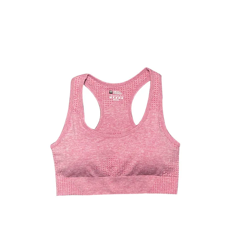 

Seamless Yoga Bra Women Fitness Cropped Top Padded Push Up Sports Bra Gym Brassiere Femme Workout Racerback Active Wear