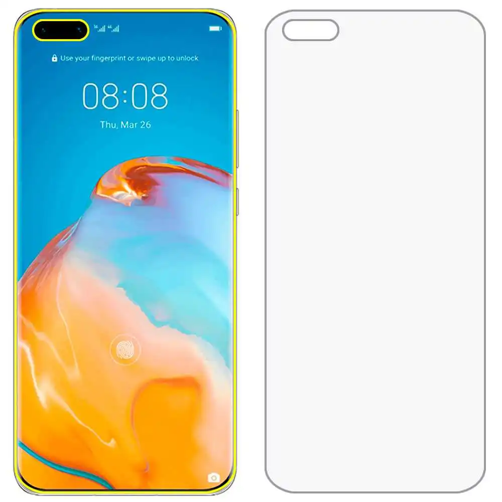 Защитная пленка для экрана Гидрогелевая гибкая Huawei P40 Pro Полное покрытие