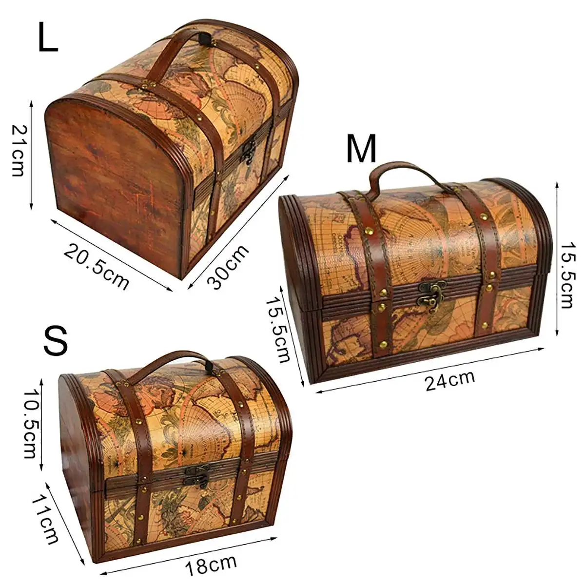 

Vintage Wooden Jewelry Storage Box Organizer Wood Box Treasure Chest Handcrafts Home Decoration Gift Packing Box with/NO Lock