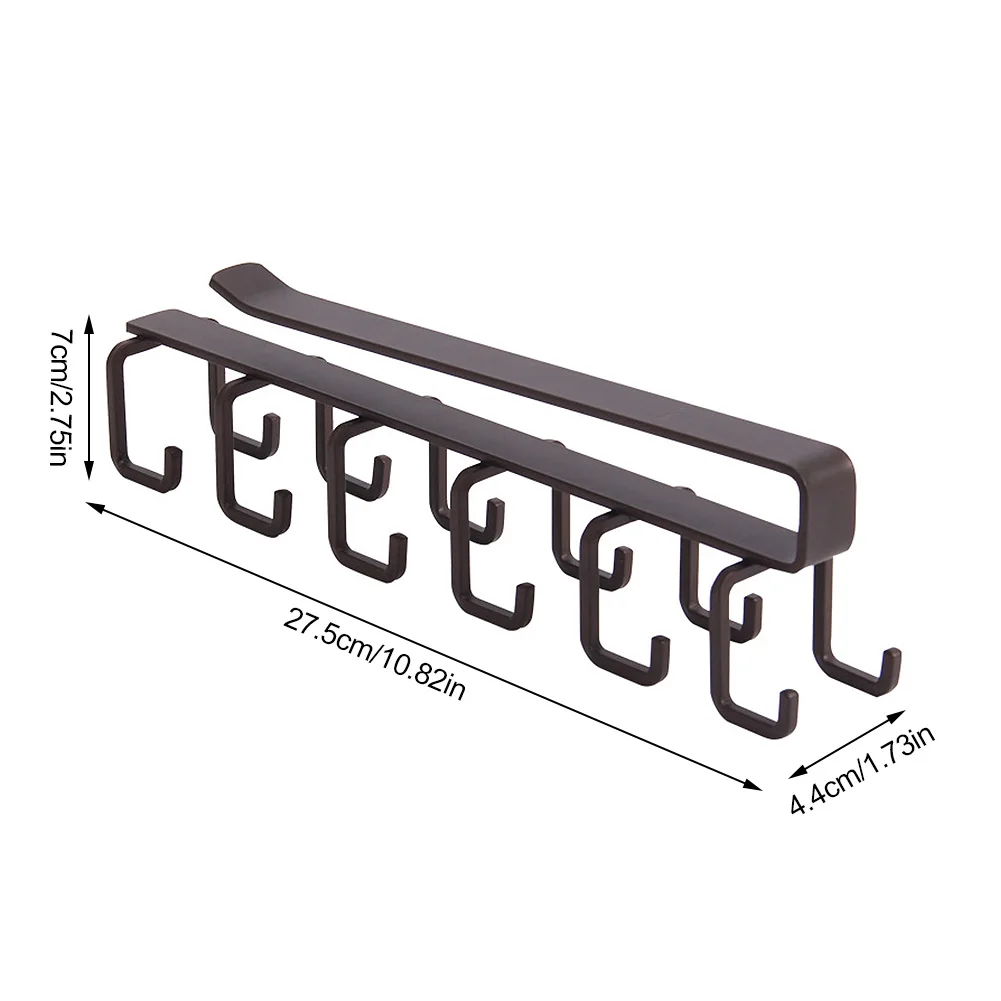 

Multifunction 12 Hooks Mug Holder Under Cabinet Coffee Cup Hanger for Kitchen, Armoire and Any Thickness