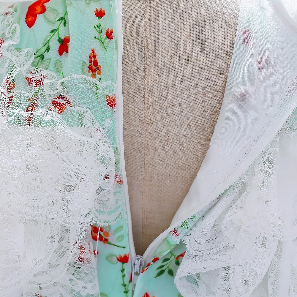 

Spanish Girls Floral Dress Children Lolita Princess Ball Gown Infant 1st Birthday Party Dresses Baby Flower Girl Lace Vestidos