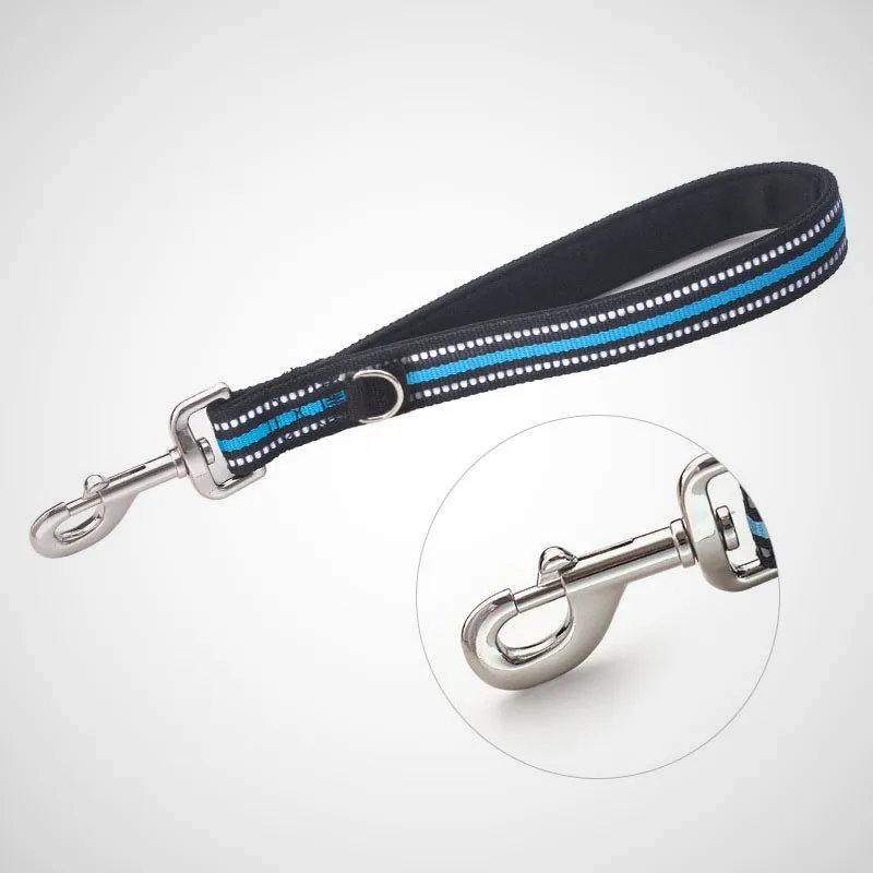 One step Large Dog Leash Reflective Big Lead Short Walking Training traction rope Comfortable Diving cloth handle | Дом и сад