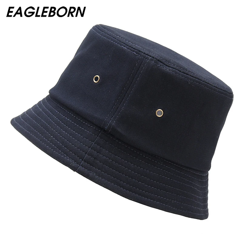 

New Bucket Hat Man Hat Women Bucket Hat Solid Color 100% Cotton Hat Fashion Women Hat Couple Black Khaki Sun Hat