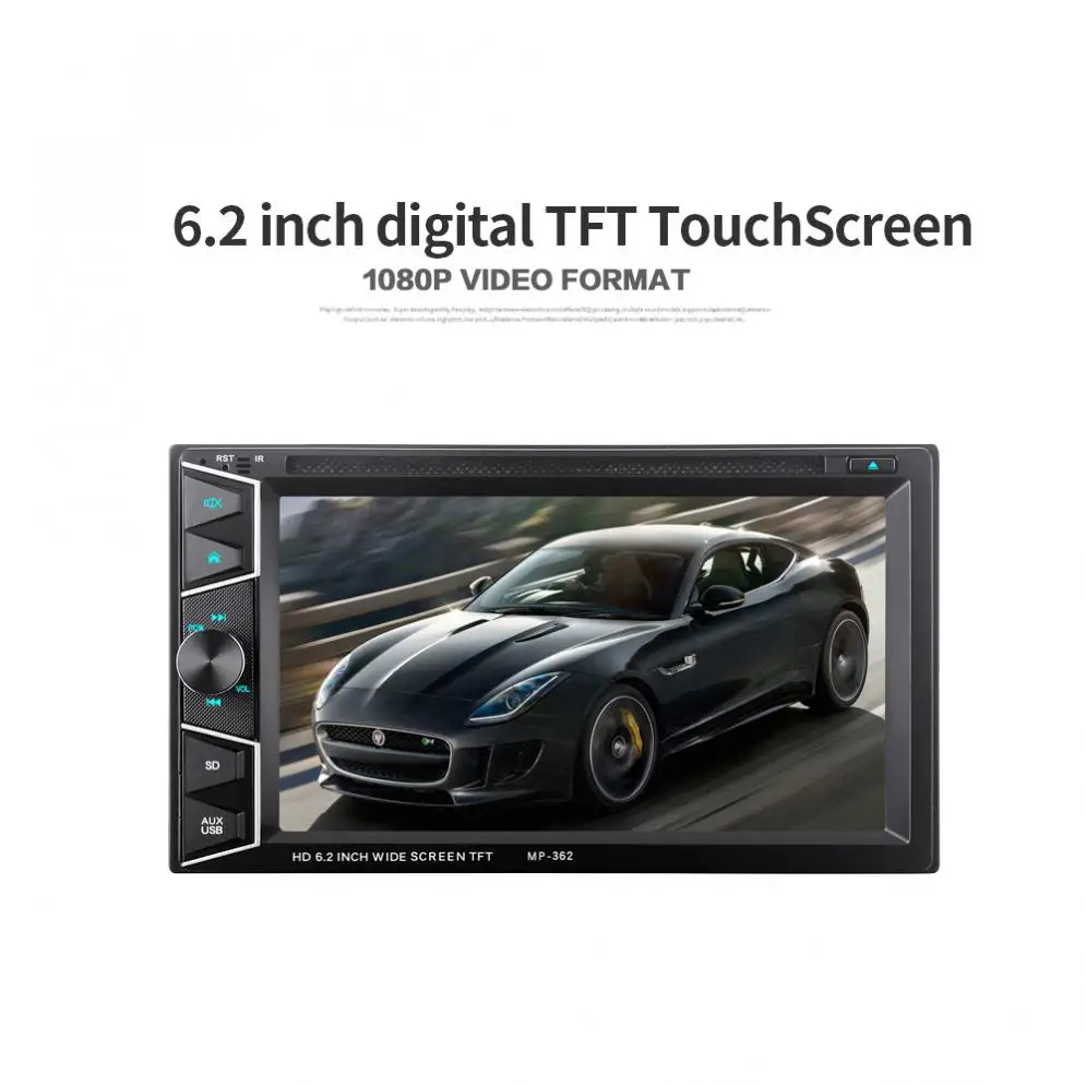 6.2 Inch 2 DIN Durable HD Touch Screen Cars in Dash FM Radio Receiver DVD CD Player with Wireless Remote Control | Автомобили и