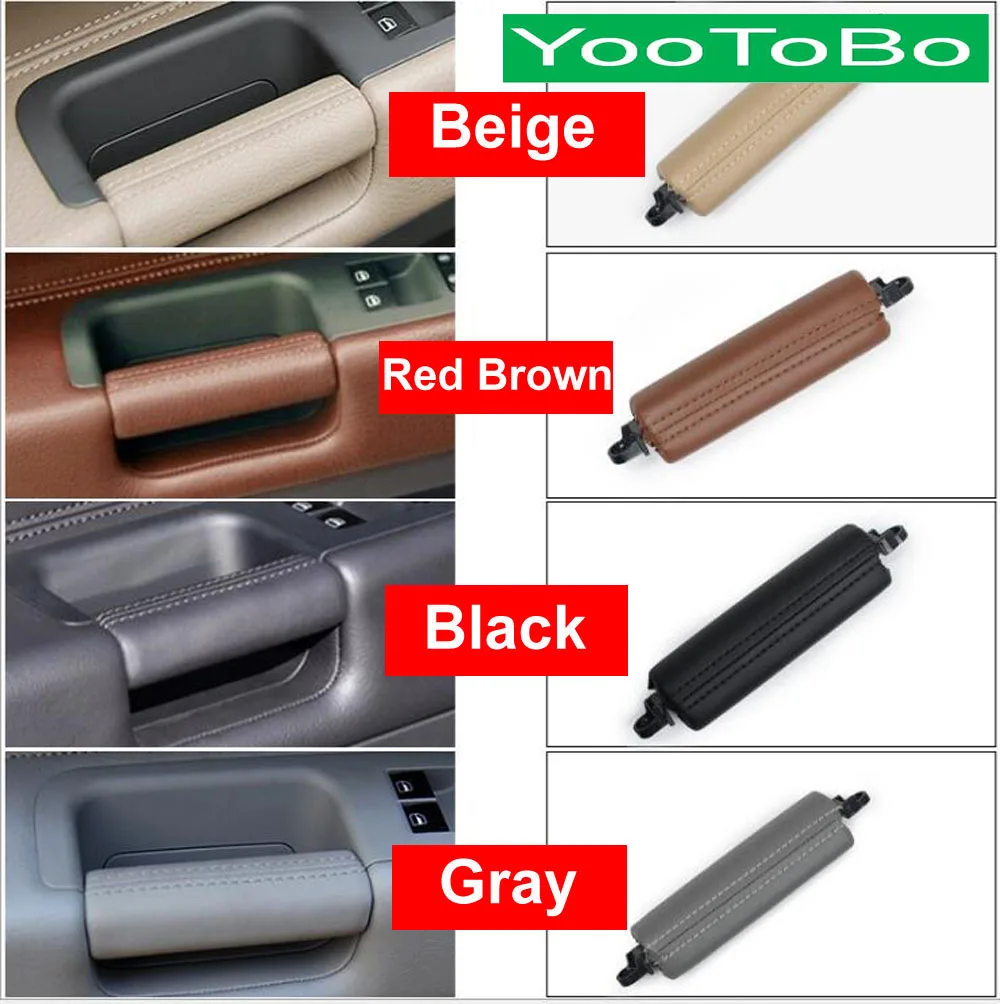 

LHD RHD Genuine Leather Driver Side Interior Inner Door Pull Handle Trim Panel Trim Beige Black For Volkswagen Touareg 2003-2010