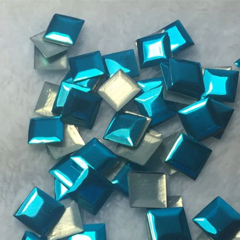 500 шт. 10 мм квадратные синие алюминиевые бриллианты искусственные железные на