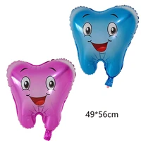 50pcs lovely tooth foil balloons oral hygiene education supplies globos for baby shower birthday party decorations kids toys