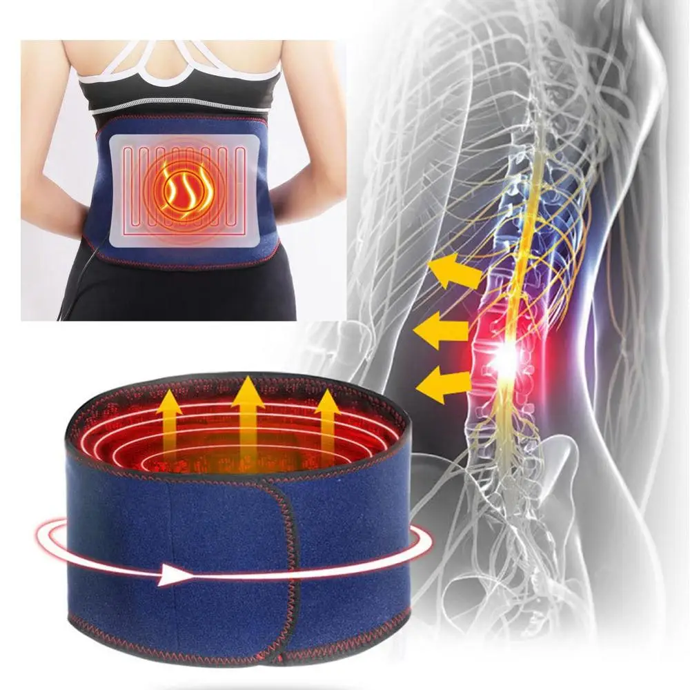 

Electric Self-Heating Far Infrared Hot Compress Therapy Waist Belt Brace Moxibustion Sports Lumbar Brace Support For Pain Relief
