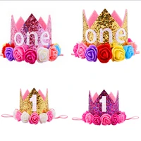 cute newborn toddler baby girl boys 1st birthday party flower princess crown headband gift ipcs