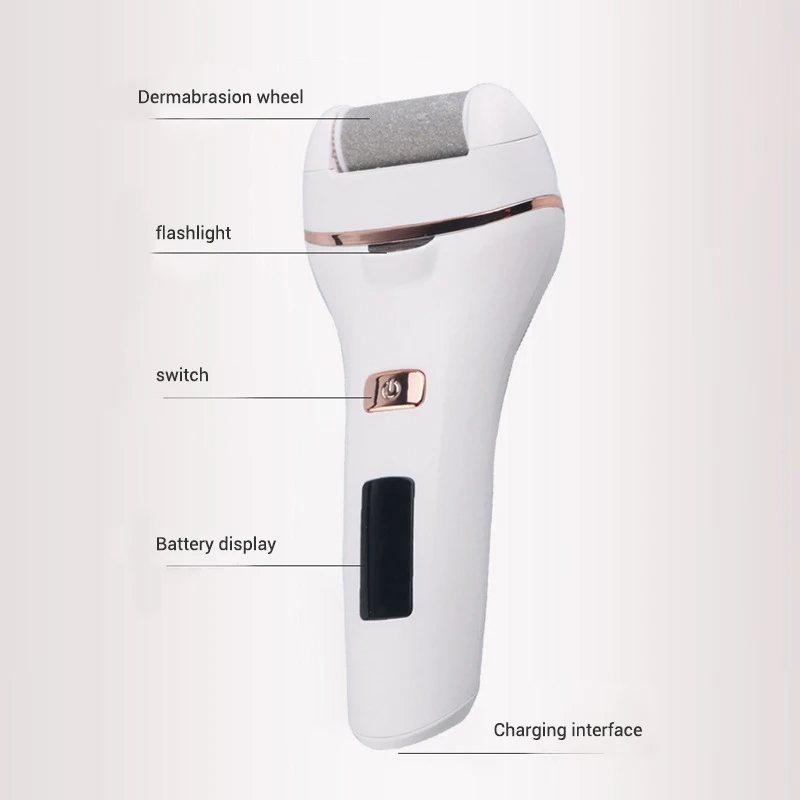 

Household Electric Foot Grinder Set with 3 Replacement Heads and Battery Status Display Function Skin Care Tool 6x15.3cm EK-New
