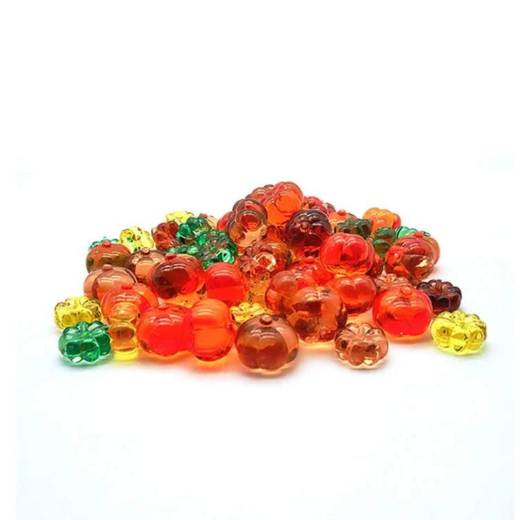 

Pumpkin Halloween DIY colorful Acrylic stone with hole for Home Decoration