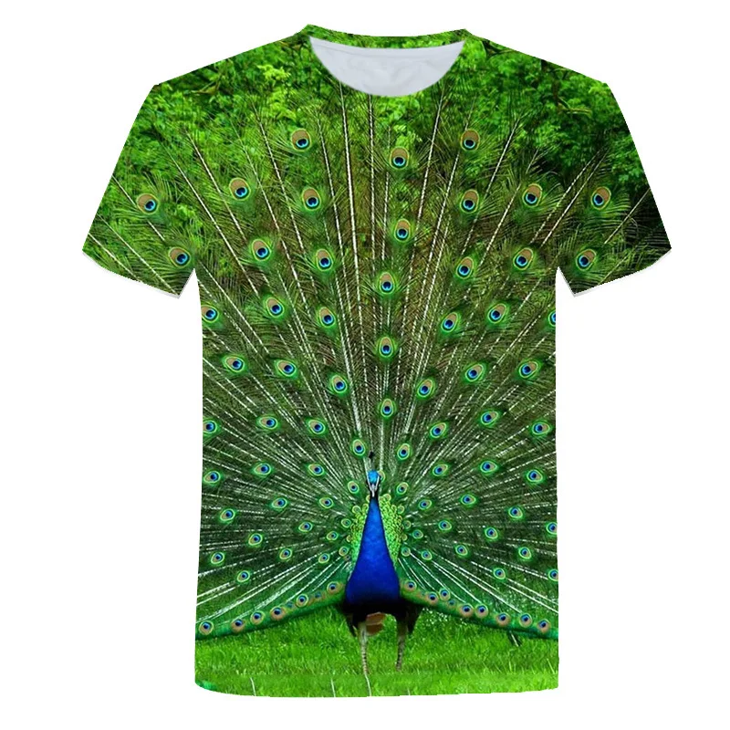 

Футболка мужская с 3D-принтом животных, с коротким рукавом и круглым вырезом