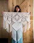 Бохо стиле макраме ручной работы с геометрическим рисунком хлопковый гобелен настенный богемный ремесла геометрические Шелковый гобелен подарок украшения комнаты