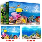 Двухсторонний плакат из ПВХ для аквариума, декоративный фон для аквариума, наклейка с морским лесом, украшение для стены аквариума