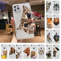 three dimensional cute animal tiger fox wolf phone case for iphone x xs max 6 6s 7 7plus 8 8plus 5 5s se 2020 xr 11 11pro max