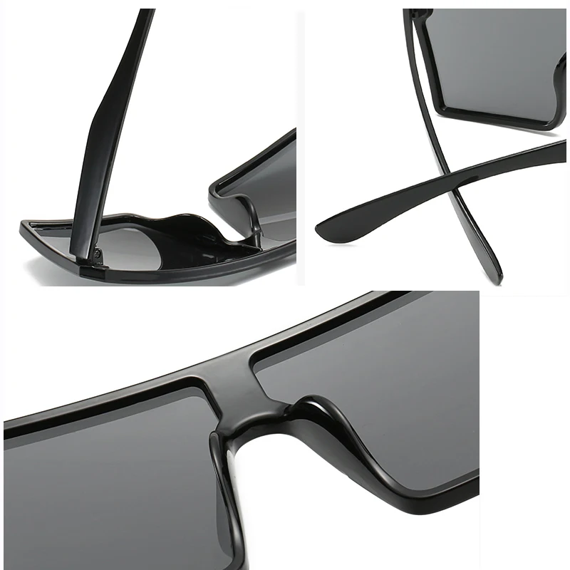 

Flat Top Big Sunglasses Oversized Square Large New Eyewear High Quality Women Fashion Trending Colorful Protection Sun Glasses