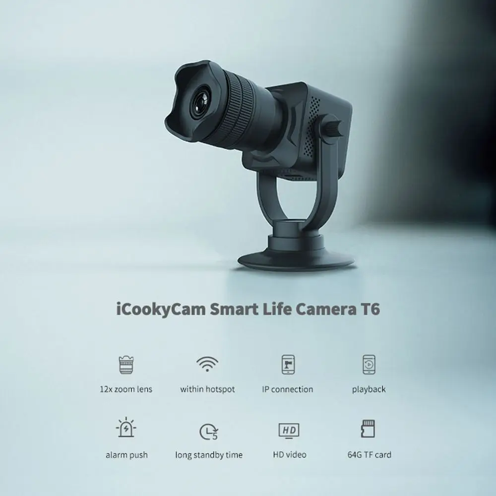T6 Wi-Fi IP камера Smart 720P батарея Камера 12X зум точка доступа наблюдения движения-обнаружения ночного видения детский спящий монитор