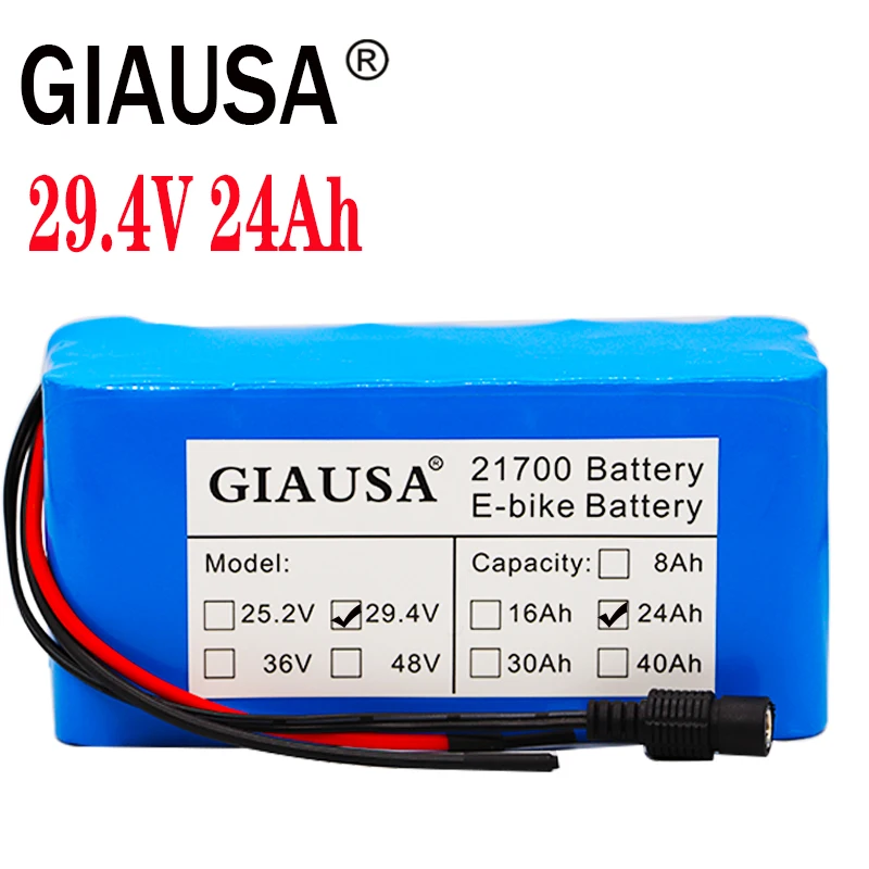 GIAUSA 24V 24ah аккумулятор 21700 Аккумулятор для электрического велосипеда 7S3P 250W 500W E с 15A BMS|Батарея