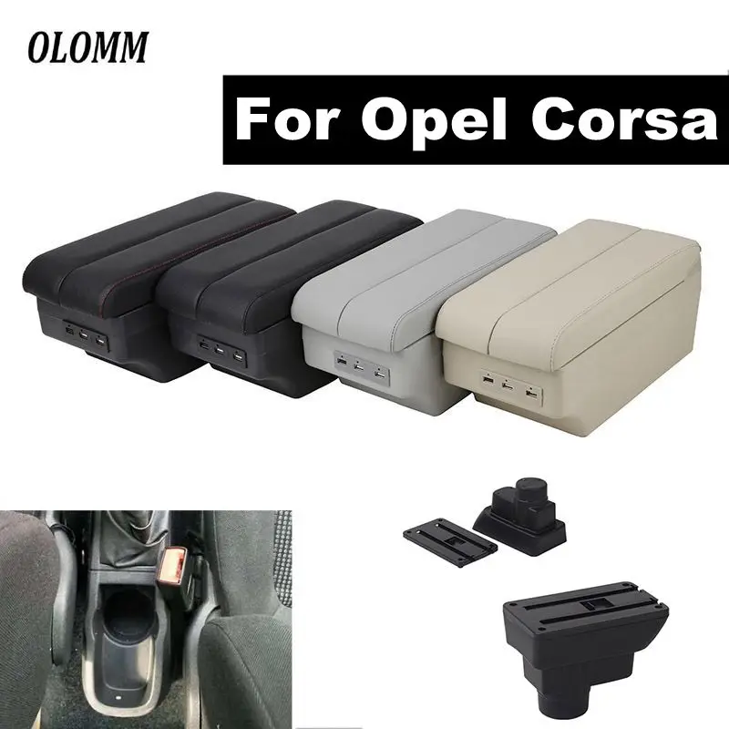 Для Opel Corsa подлокотник коробка Opel Corsa D usb зарядка центральный магазин содержание коробка для хранения с держателем чашки в автомобильные аксессуары