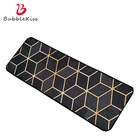 Кухонные коврики Bubble Kiss, длинные прикроватные коврики с золотой линией, скандинавский черный водонепроницаемый коврик с алмазным принтом для домашнего декора, входной коврик